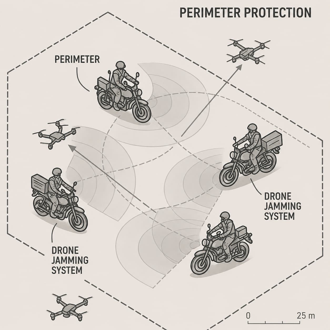 Combat-zone perimeter protection